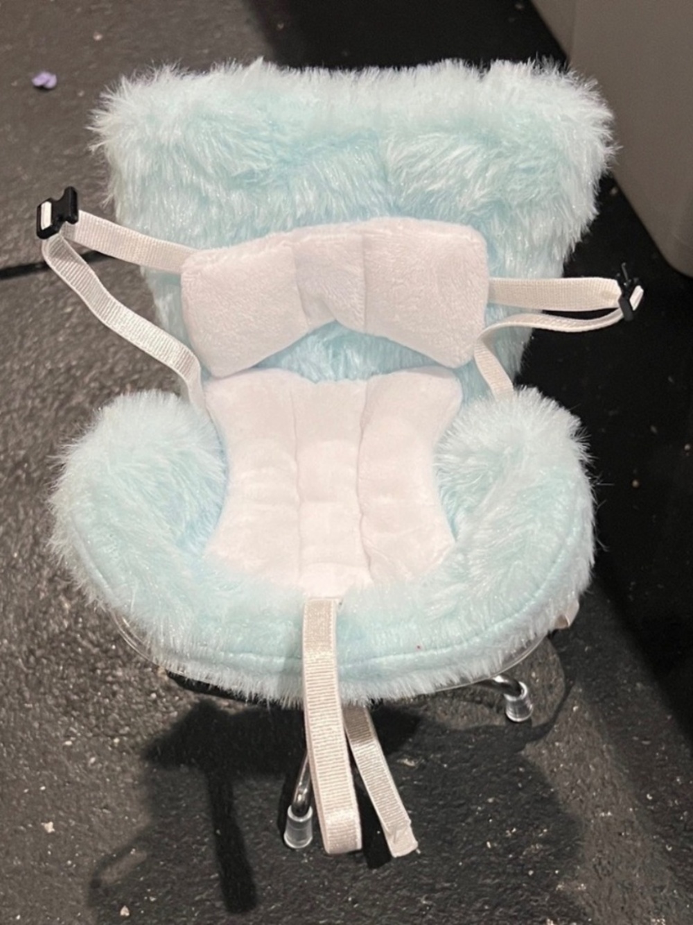 Fluffy Baby Blue Labubu or Small doll Seat/Car Seat